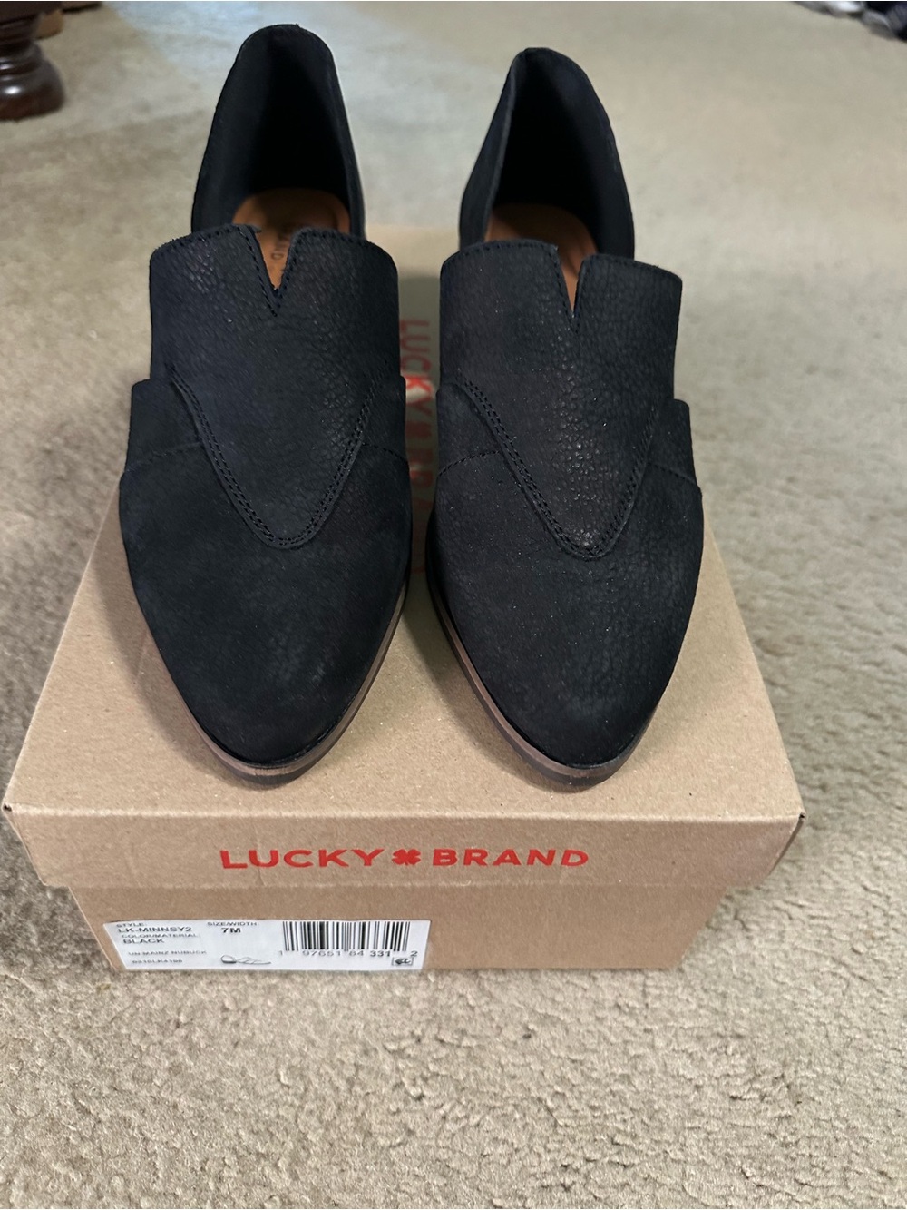 Lucky Brand Black Pointed Toe Heeled Boots
